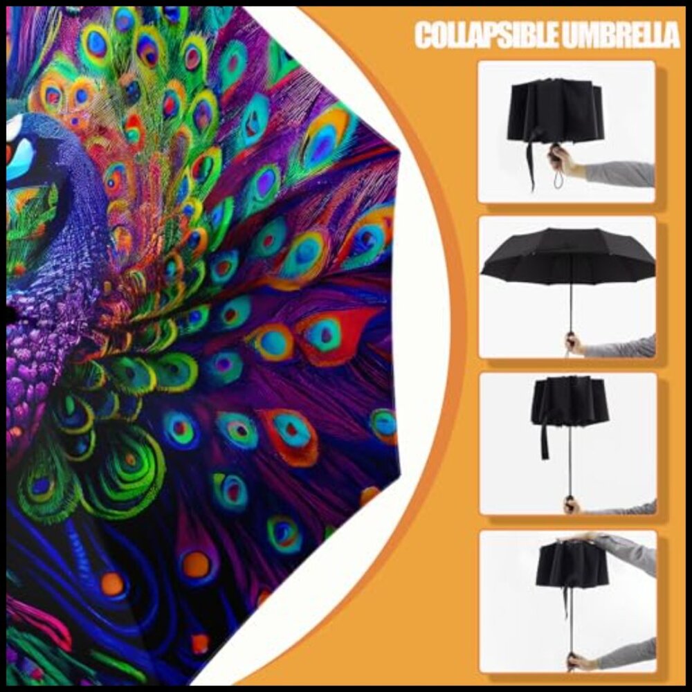 Compact Automatic Folding Umbrella Portable Light… - image 4